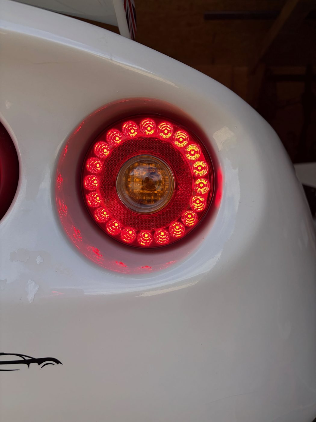 Lotus Lights rear lamp fitted and lit on a Lotus